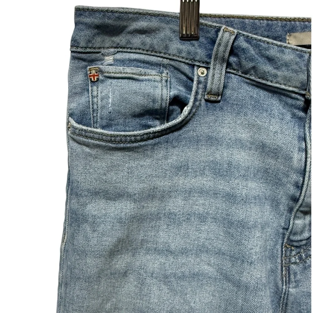 Hudson Collin Mid Rise Skinny Flap Pocket Jeans Size 32 Light Wash Denim Stretch - Picture 5 of 13